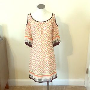 Floral/geometric print dress